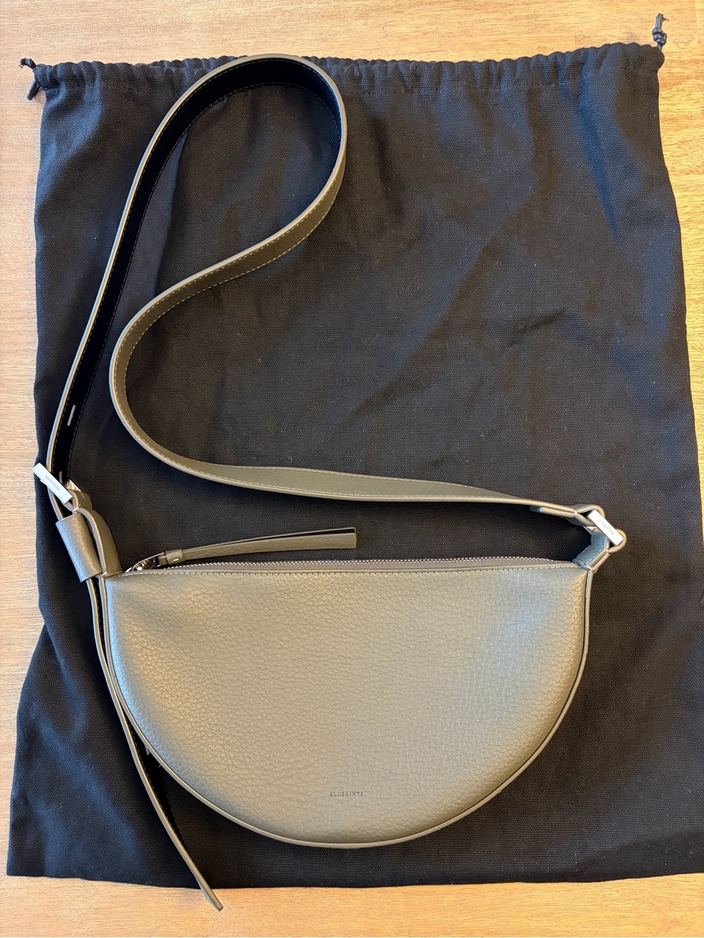 Allsaints Leather Half Moon Crossbody bag - Picture 6 of 13
